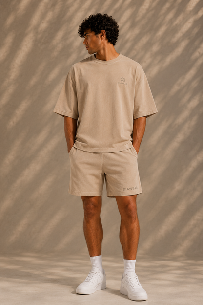 Oversized Performance T-Shirt Beige
